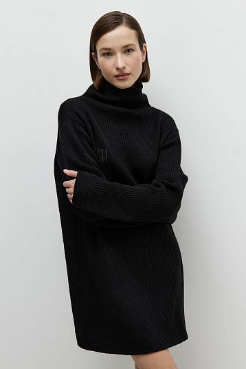 Платье-свитер из шерсти  черный