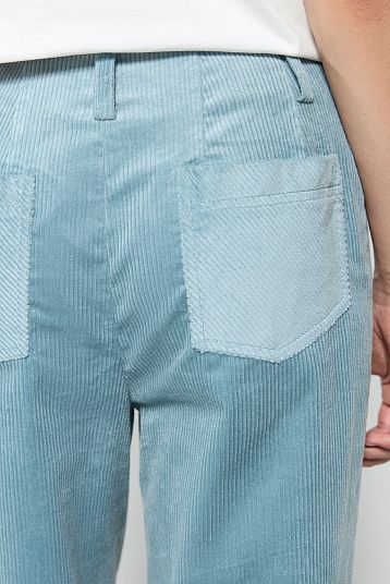 Брюки из вельвета серо-голубой