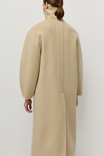 Пальто из шерсти мериноса итальянский бежевый