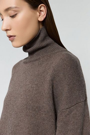 Свитер из смесового кашемира коричневый