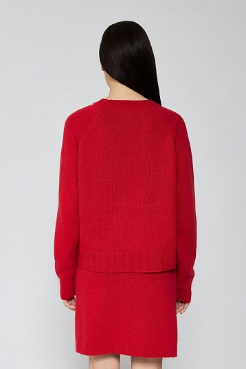 Юбка мини из смесового кашемира красный