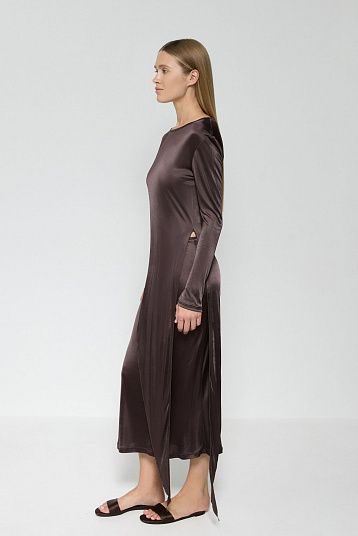 Лонгслив асимметричный портвейн