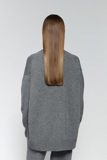 Джемпер из смесового кашемира графит