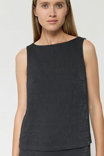 Платье мини из фактурной ткани антрацит