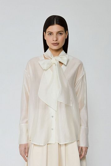 Блуза из вуали молочный