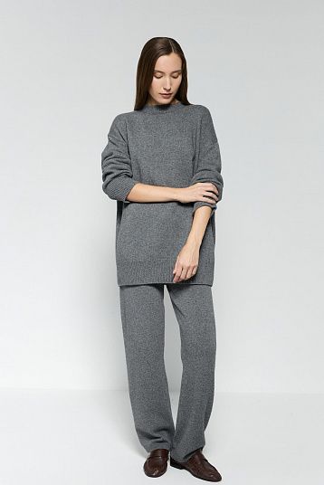 Джемпер из смесового кашемира графит