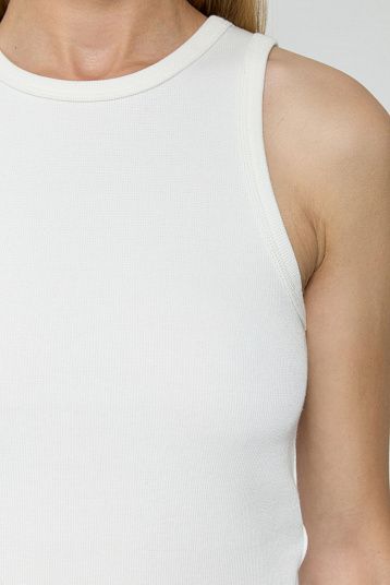 Майка базовая из хлопка с шелком молочный