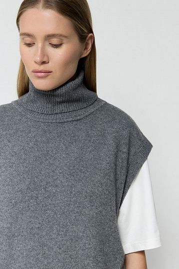 Жилет из смесового кашемира графит