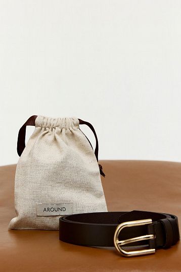 Ремень из натуральной кожи коричневый