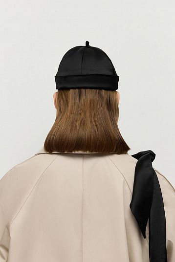 Шопер из атласа черный