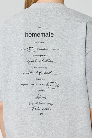 Футболка бойфренда HOMEMATE серый меланж